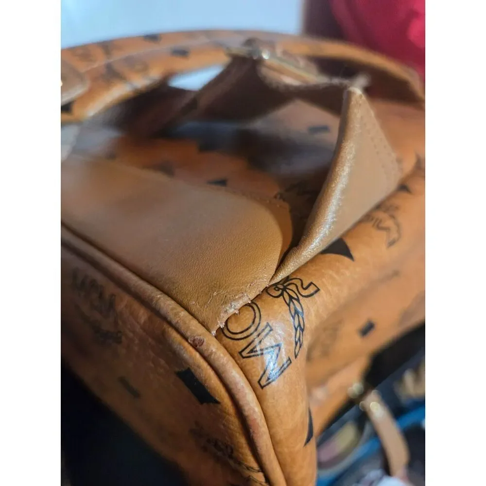 MCM Studded Cognac Backpack